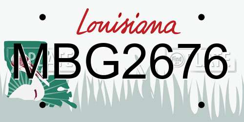 MBG2676 Louisiana License Plate