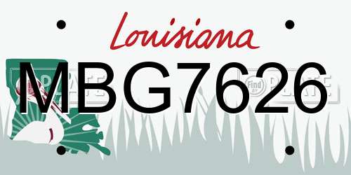 MBG7626 Louisiana License Plate
