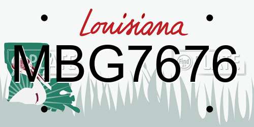 MBG7676 Louisiana License Plate