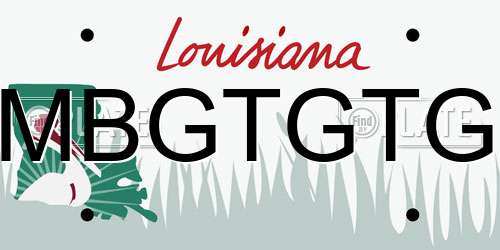 MBGTGTG Louisiana License Plate