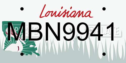 MBN9941 Louisiana License Plate