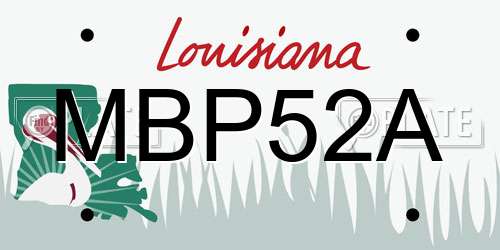 MBP52A Louisiana License Plate
