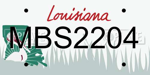 MBS2204 Louisiana License Plate