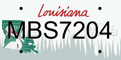 MBS7204 Louisiana License Plate