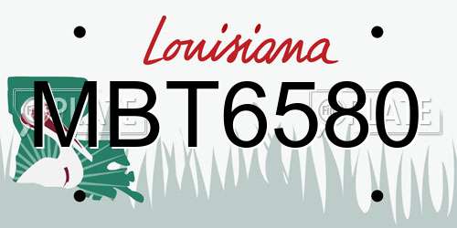 MBT6580 Louisiana License Plate