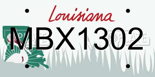 MBX1302 Louisiana License Plate