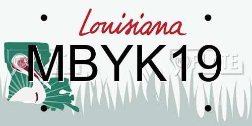 MBYK19 Louisiana License Plate