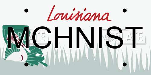 MCHNIST Louisiana License Plate