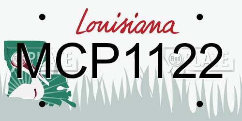MCP1122 Louisiana License Plate