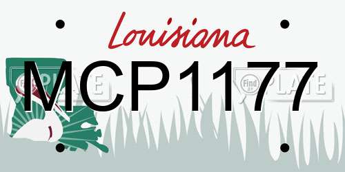 MCP1177 Louisiana License Plate