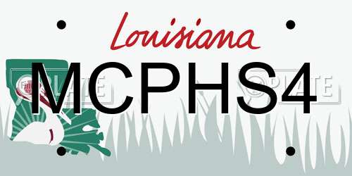 MCPHS4 Louisiana License Plate