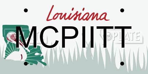 MCPIITT Louisiana License Plate