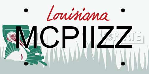 MCPIIZZ Louisiana License Plate