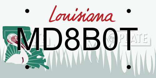 MD8B0T Louisiana License Plate