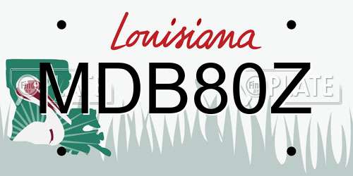 MDB80Z Louisiana License Plate