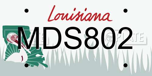 MDS802 Louisiana License Plate