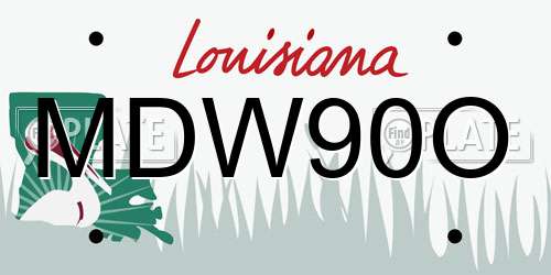 MDW90O Louisiana License Plate