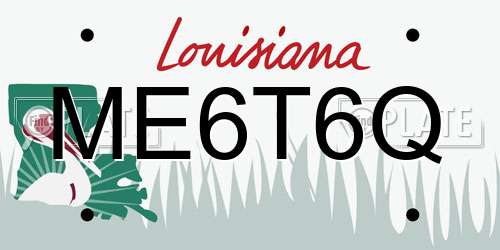 ME6T6Q Louisiana License Plate