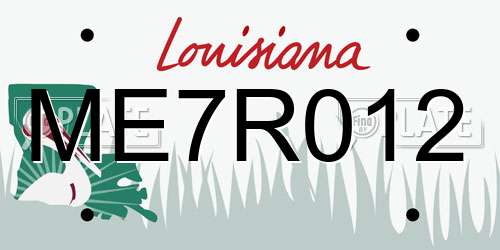 ME7R012 Louisiana License Plate