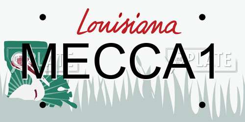 MECCA1 Louisiana License Plate