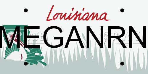 MEGANRN Louisiana License Plate