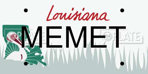 MEMET Louisiana License Plate