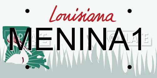 MENINA1 Louisiana License Plate