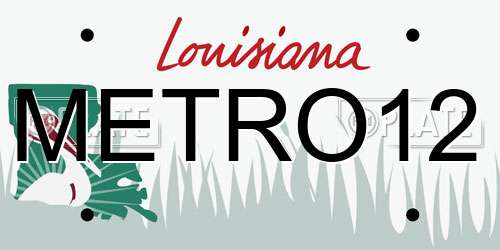 METRO12 Louisiana License Plate
