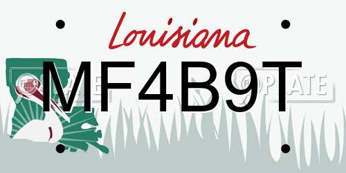 MF4B9T Louisiana License Plate