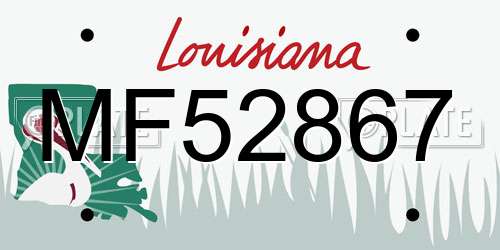 MF52867 Louisiana License Plate