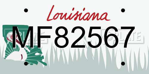 MF82567 Louisiana License Plate
