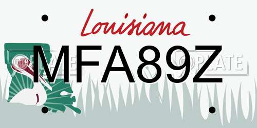 MFA89Z Louisiana License Plate