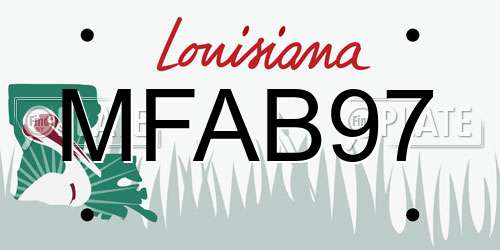 MFAB97 Louisiana License Plate
