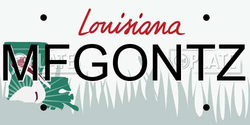 MFGONTZ Louisiana License Plate