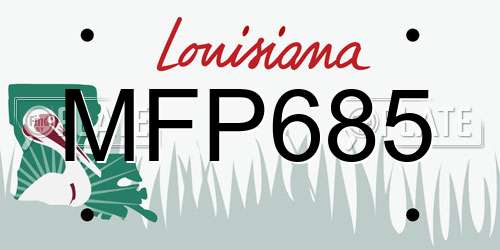 MFP685 Louisiana License Plate