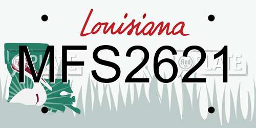 MFS2621 Louisiana License Plate