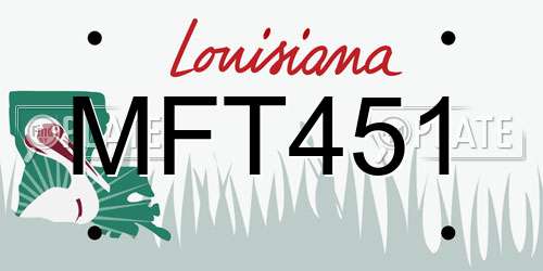 MFT451 Louisiana License Plate