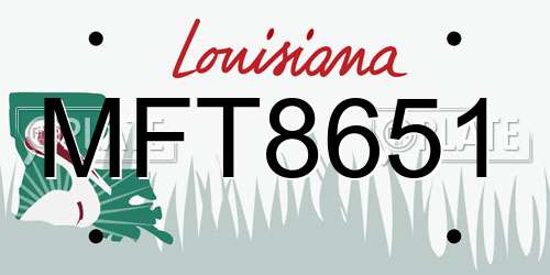 MFT8651 Louisiana License Plate