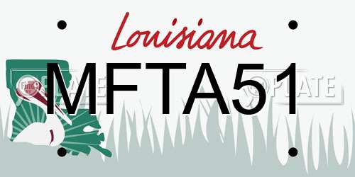 MFTA51 Louisiana License Plate