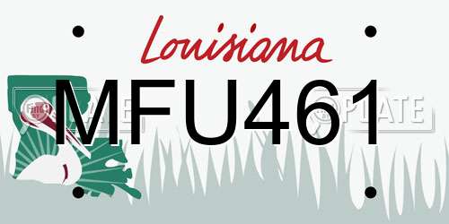 MFU461 Louisiana License Plate