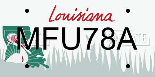 MFU78A Louisiana License Plate