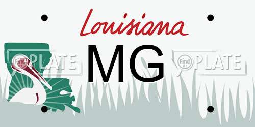 MG Louisiana License Plate