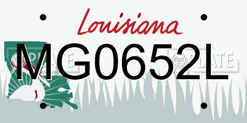 MG0652L Louisiana License Plate