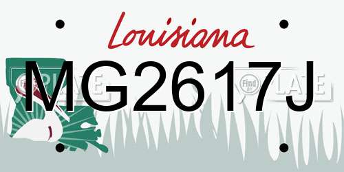 MG2617J Louisiana License Plate