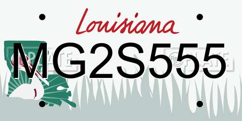 MG2S555 Louisiana License Plate
