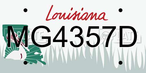 MG4357D Louisiana License Plate
