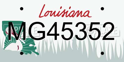 MG45352 Louisiana License Plate