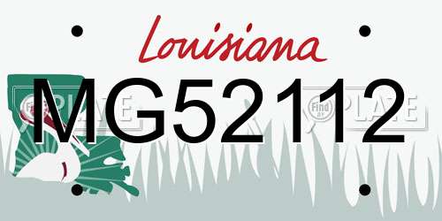MG52112 Louisiana License Plate