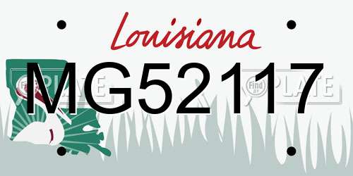 MG52117 Louisiana License Plate