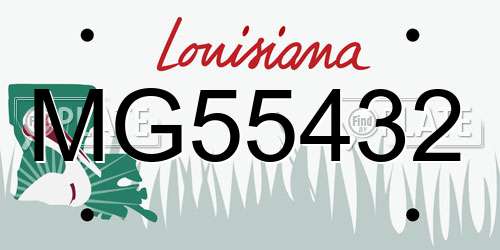 MG55432 Louisiana License Plate